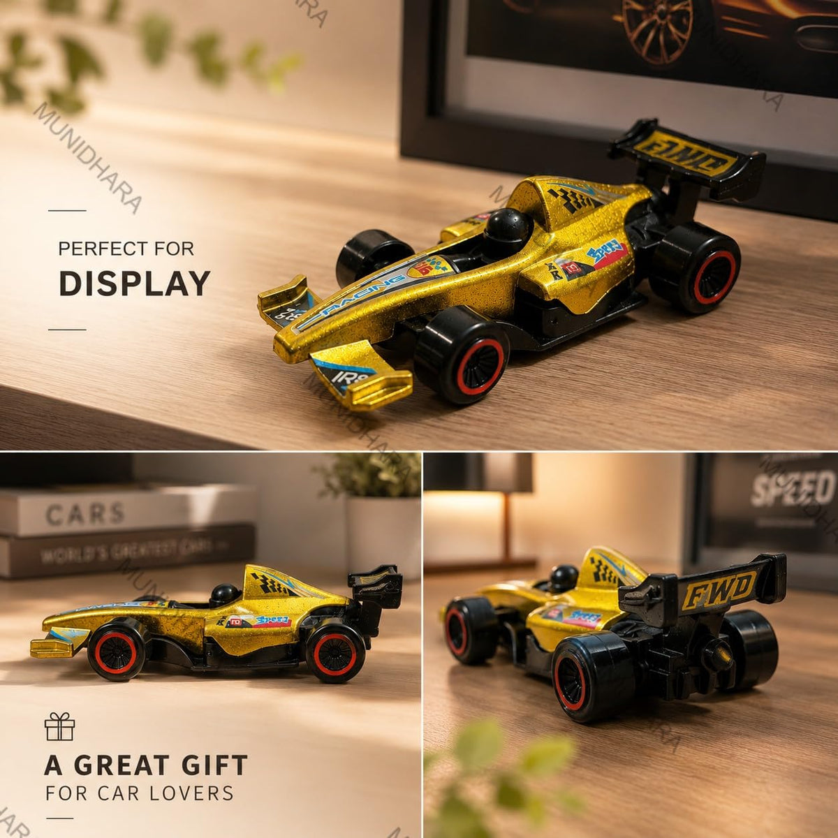Premium Die Cast Toy Racing Car for Kids, Formula Style Alloy Metal Model with Realistic Open Wheel Design, Gift for Boys and Car Collectors - 64222