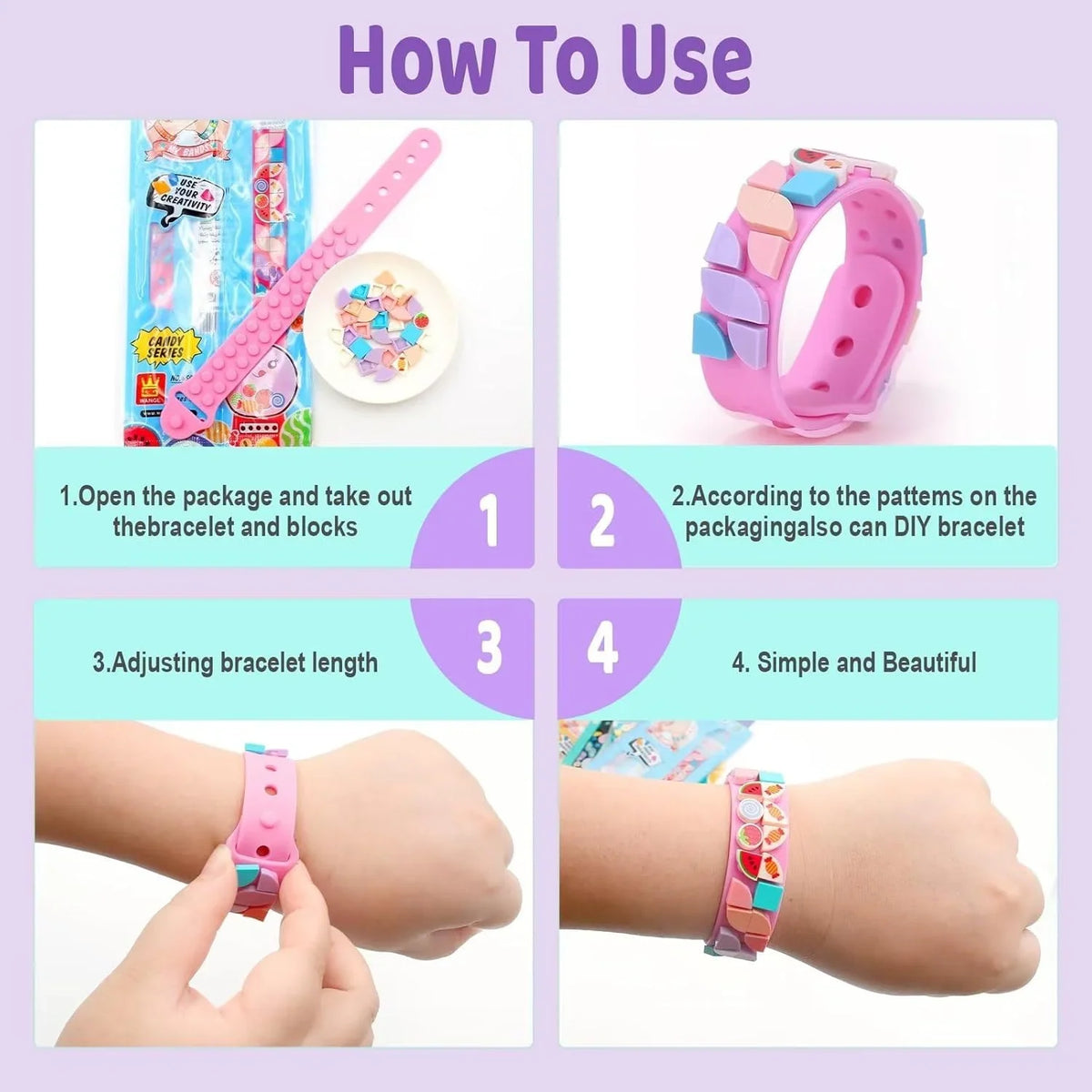Dots Bracelet Kids, Building Blocks Bracelets, DIY Creative Bracelet Making Kit, Friendship Bracelets 29 pcs - 10312