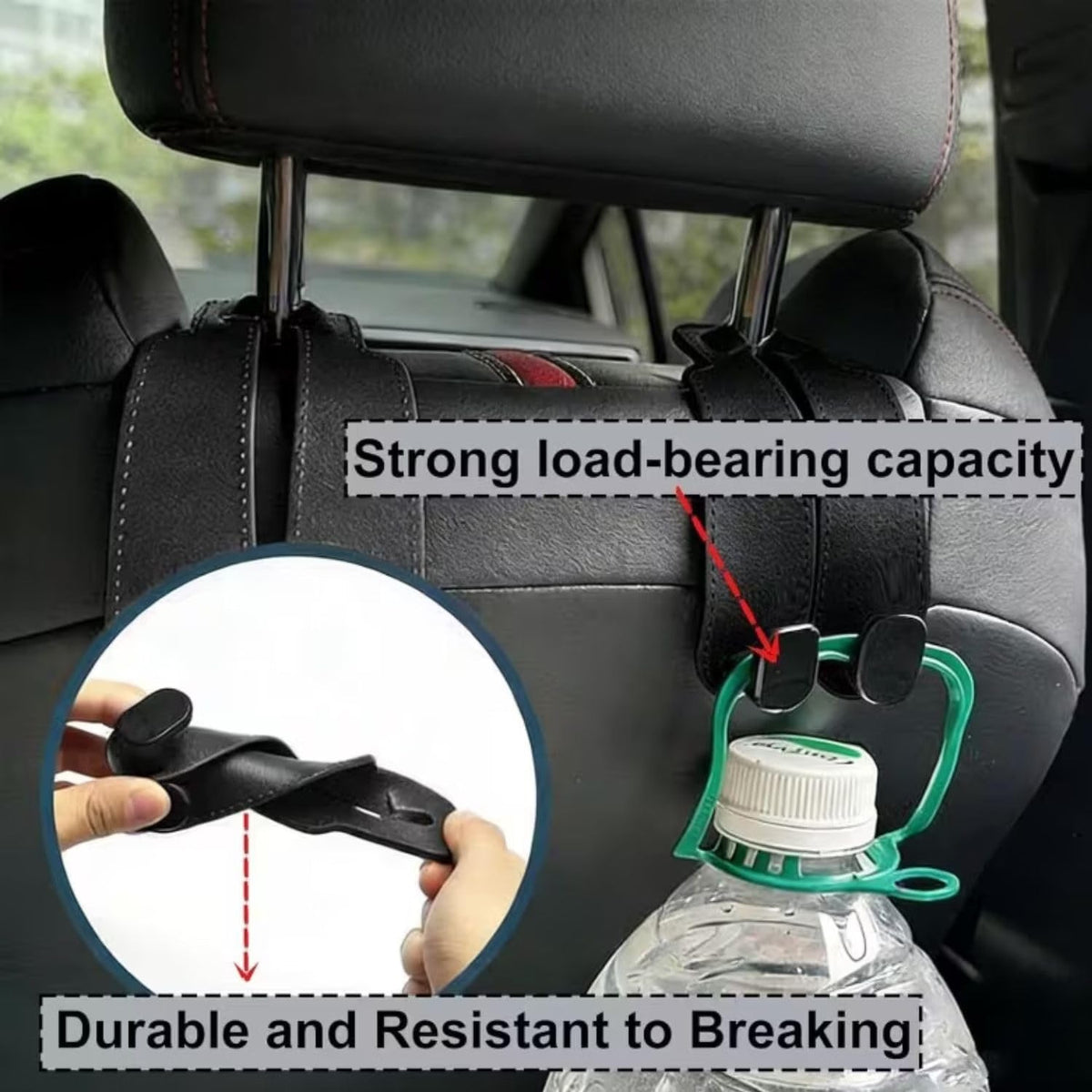 Car Hooks with Phone Holder | Car Seat Hooks for Purses and Bags | Hangers for Handbags, - 21206