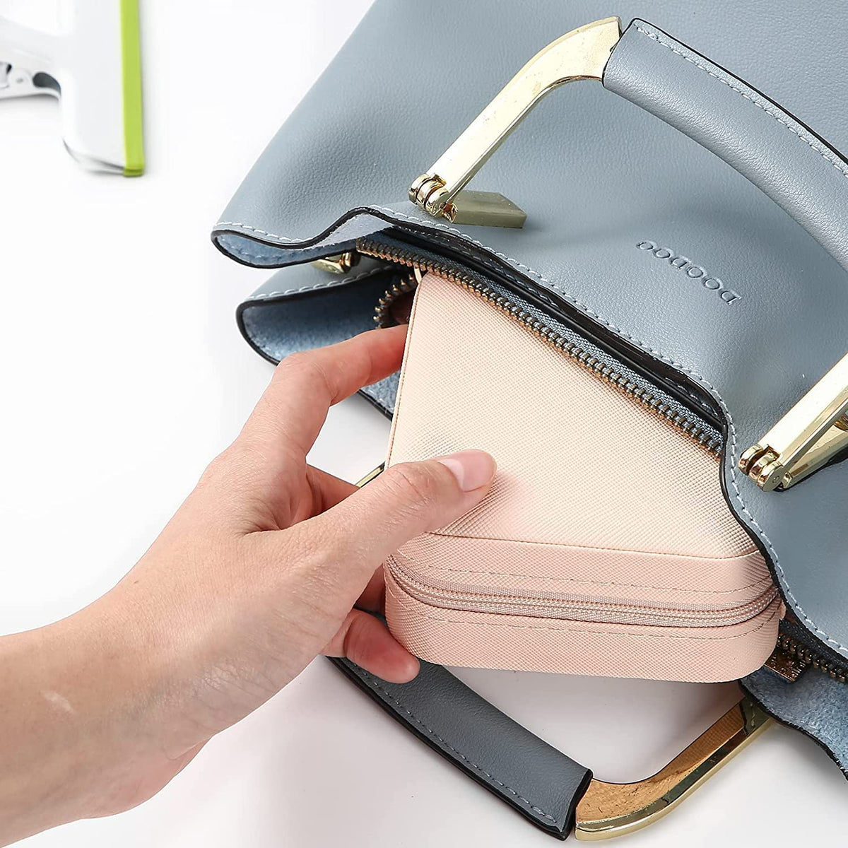 Travel Jewelry Case, Small Jewelry Box Portable Jewelry Travel Organizer Display Storage Case for Rings Earring Necklace Bracelet, Gift for Women {Multicolor} - 1824