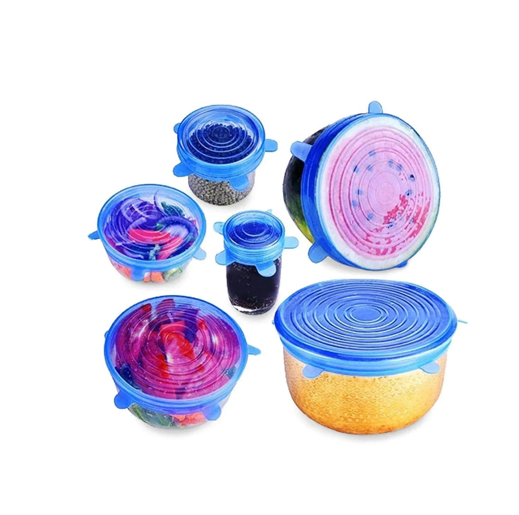 Silicone Stretch Lids, Multi Size Reusable Silicone Lids Food and Bowl Covers set of 6 pcs - 7043
