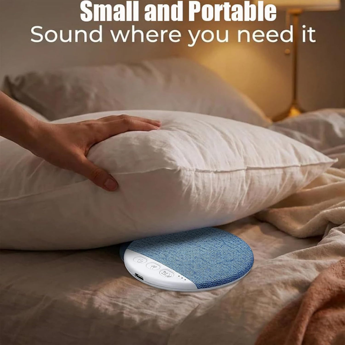 Under Pillow Speaker for Sleeping, Ultra Thin Portable Wireless Bone Conduction Speaker with White Noise, Auto-Off Function, for Side Sleepers Sleep Difficulties - 21305