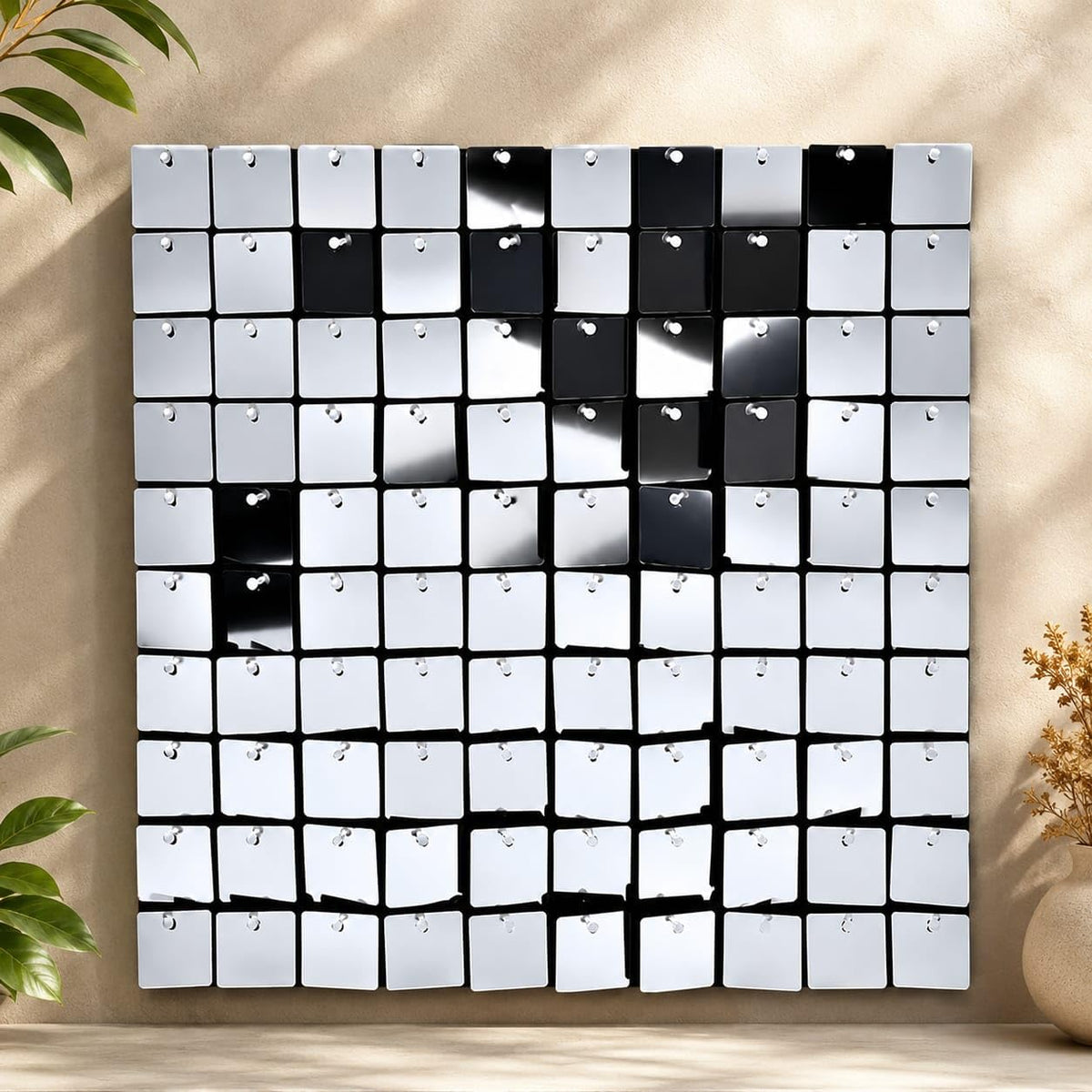 Decoration Silver Shimmer Wall Panel Backdrop Decorations for Birthday Parties, Anniversary, Wedding, Marriage Party Dcor - 21087