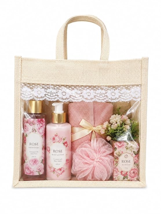 Natural Jute Tote Bag with Transparent PVC Window, Gift Hamper Packaging for Cosmetics, Dry Fruits and Wedding Favours - 21363