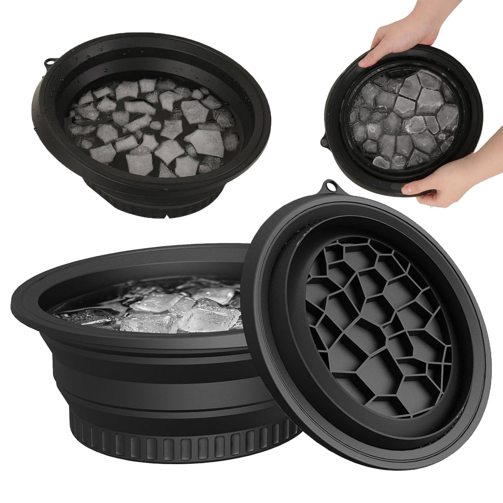 Face Bowl for Ice with Built-in Ice Tray – Collapsible Silicone Facial Ice Bath Bowl for Cold Plunge Therapy - 20577