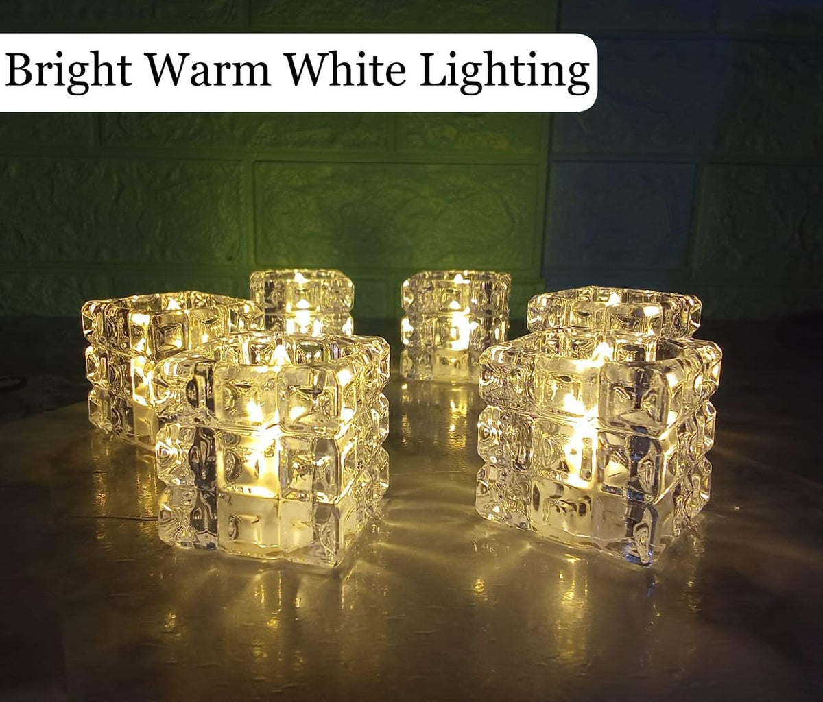 [Pack of 24] Creative Square Block Shape Warm White Lighting LED Candle Flameless & Smokeless - 10836