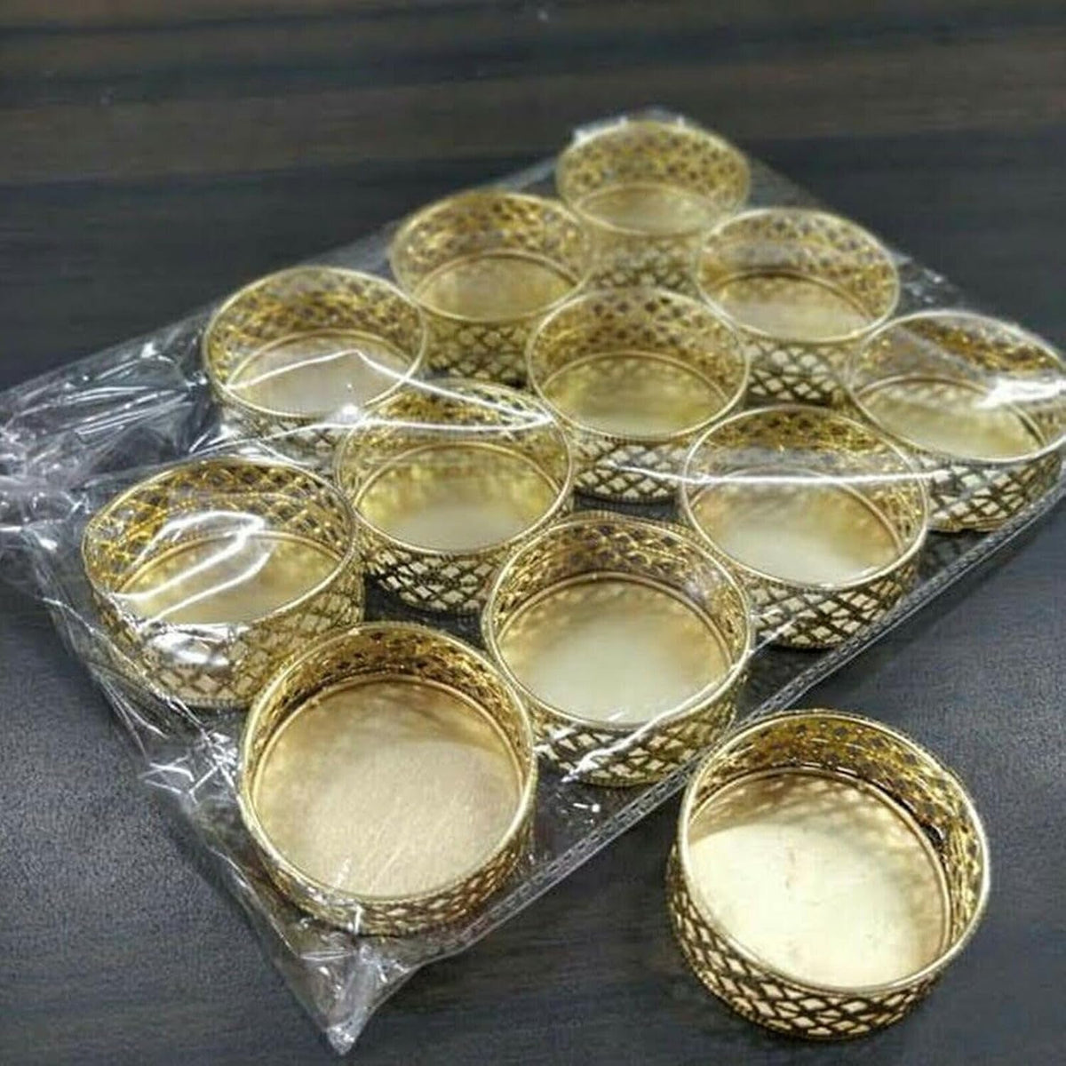 Metal Candle Holder Stands Round for Pooja thali Decoration - 1054