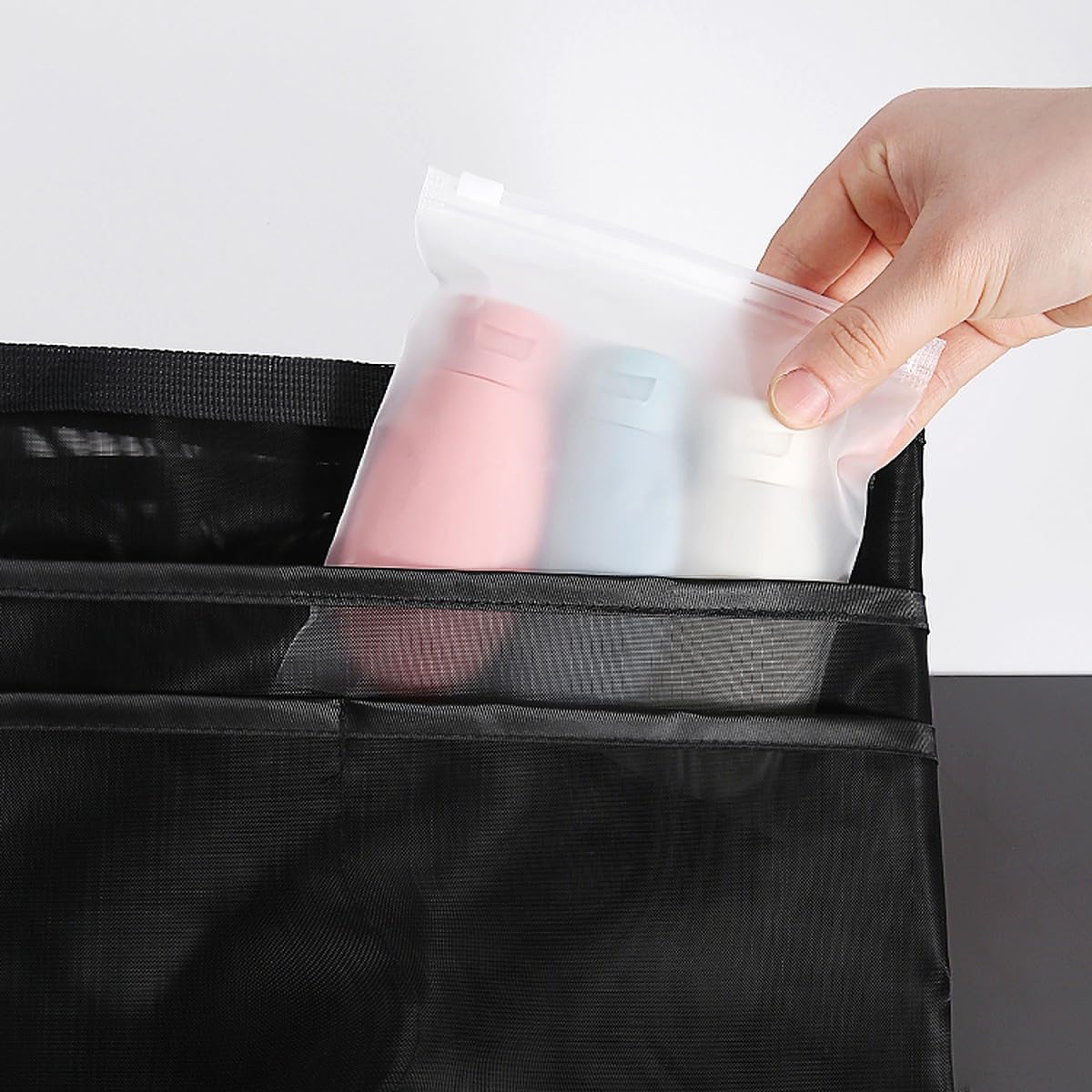 (3 PCS) Travel Bottle Set 60ml Empty Silicone Plastic Shampoo Shower Gel Lotion Refillable Liquid Container Squeeze Cosmetic Portable Tube Small Size Leakproof for Travelling - 20739