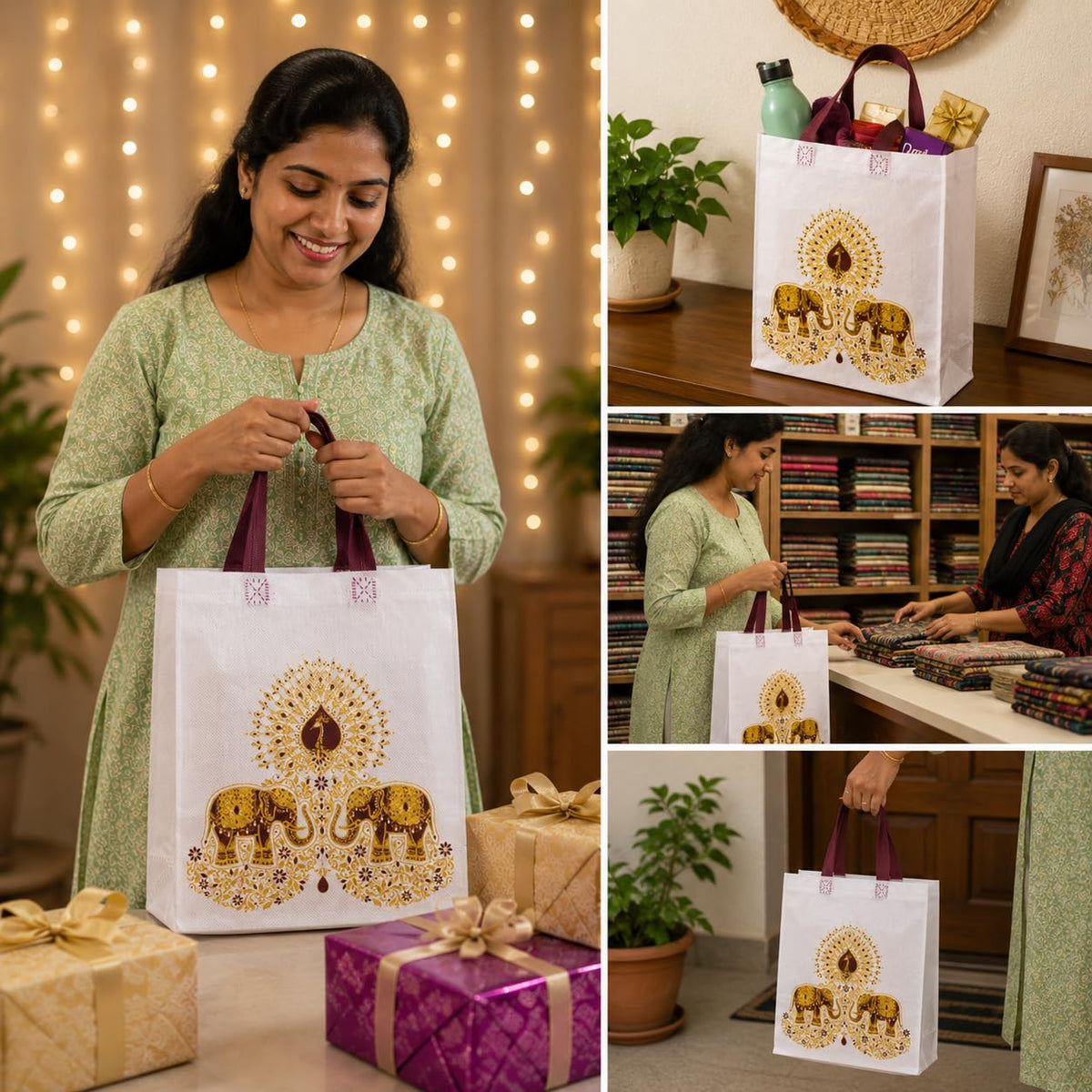 Anbali - Return Gift Bags Medium Size | Gift carry bags for keeping Gifts | Giting bags for house warming, Babyshower, Birthday, Anniversary - 21364