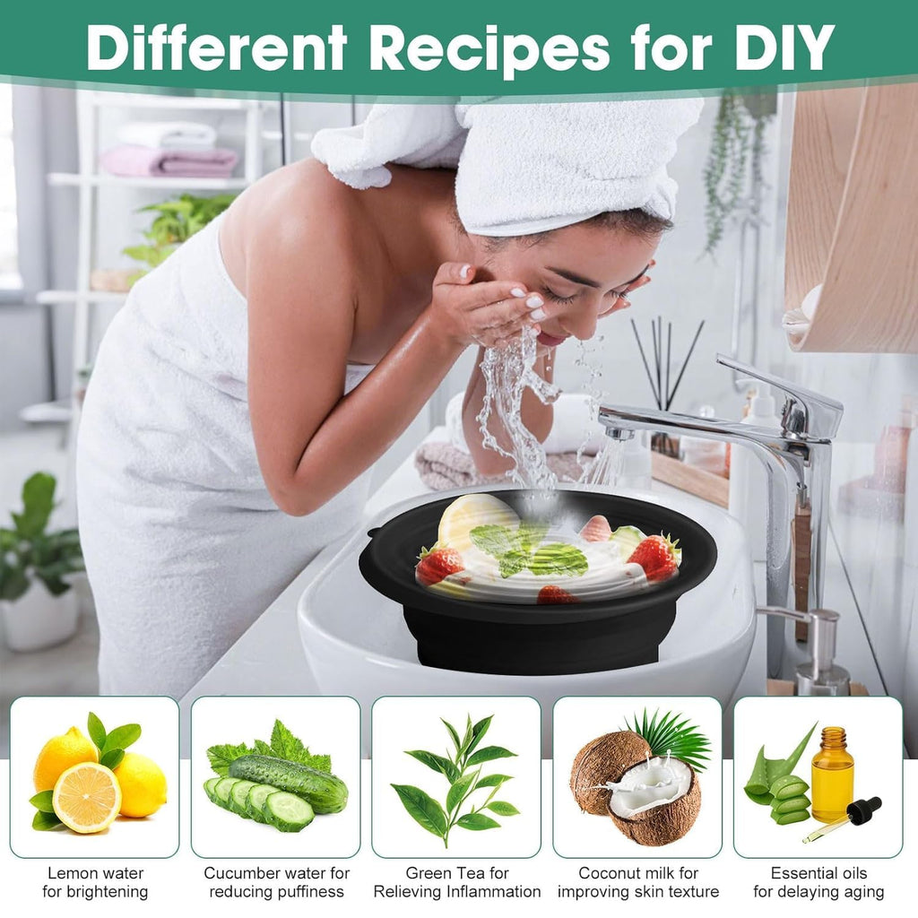 Face Bowl for Ice with Built-in Ice Tray – Collapsible Silicone Facial Ice Bath Bowl for Cold Plunge Therapy - 20577