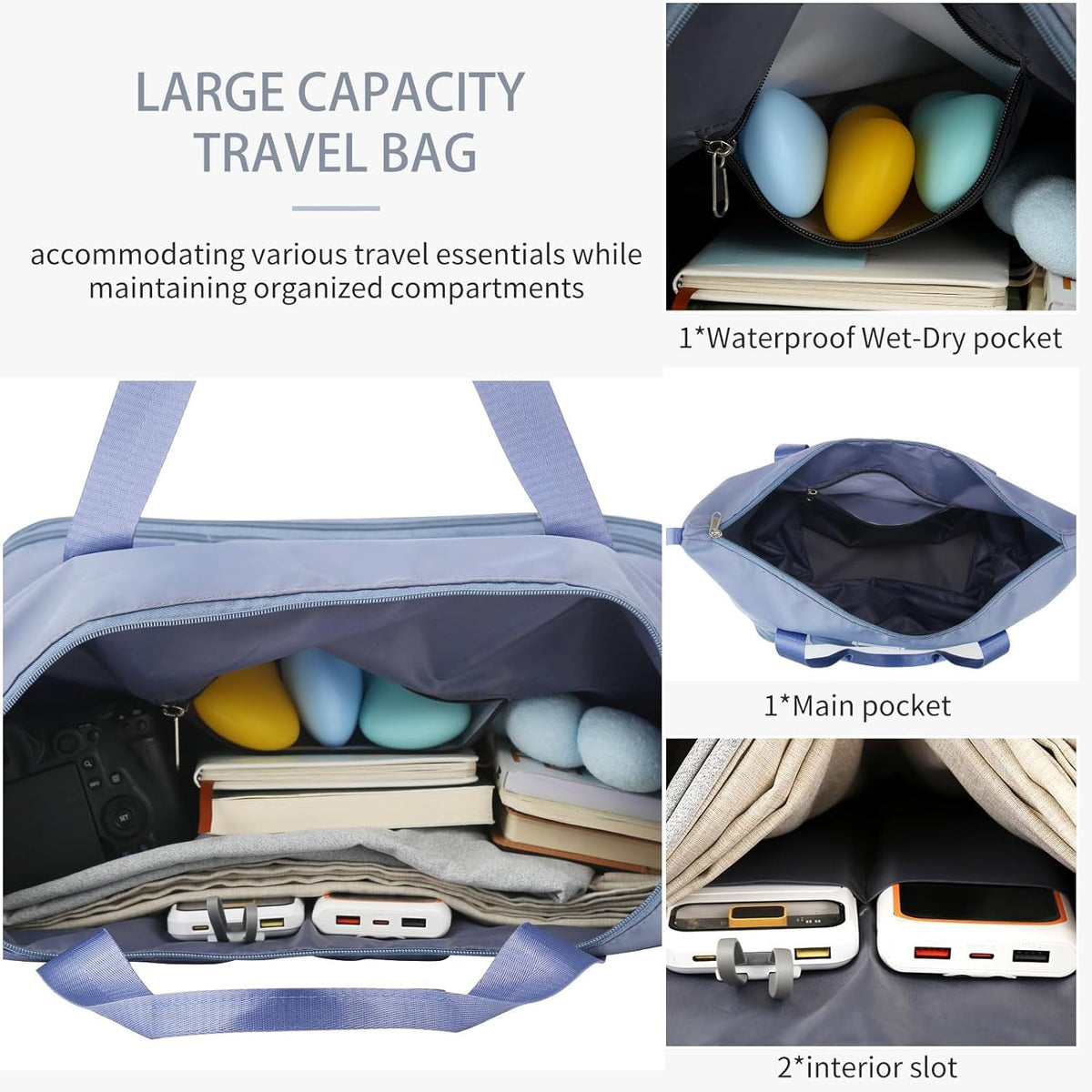 Rolling Duffle With Wheels, Expandable Foldable for Travel, Luggage Carry on With Handle, Large Weekend Bag (Multicolor) - 20311