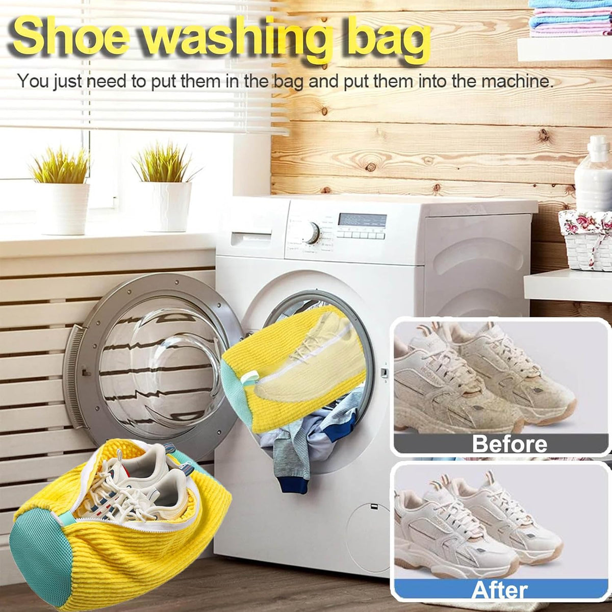 Shoe Washing Machine Bag, Laundry Shoe Bag for Washer and Dryer, Sneaker Bag for Washing Machine, for All Shoes Sizes and Types - 11203