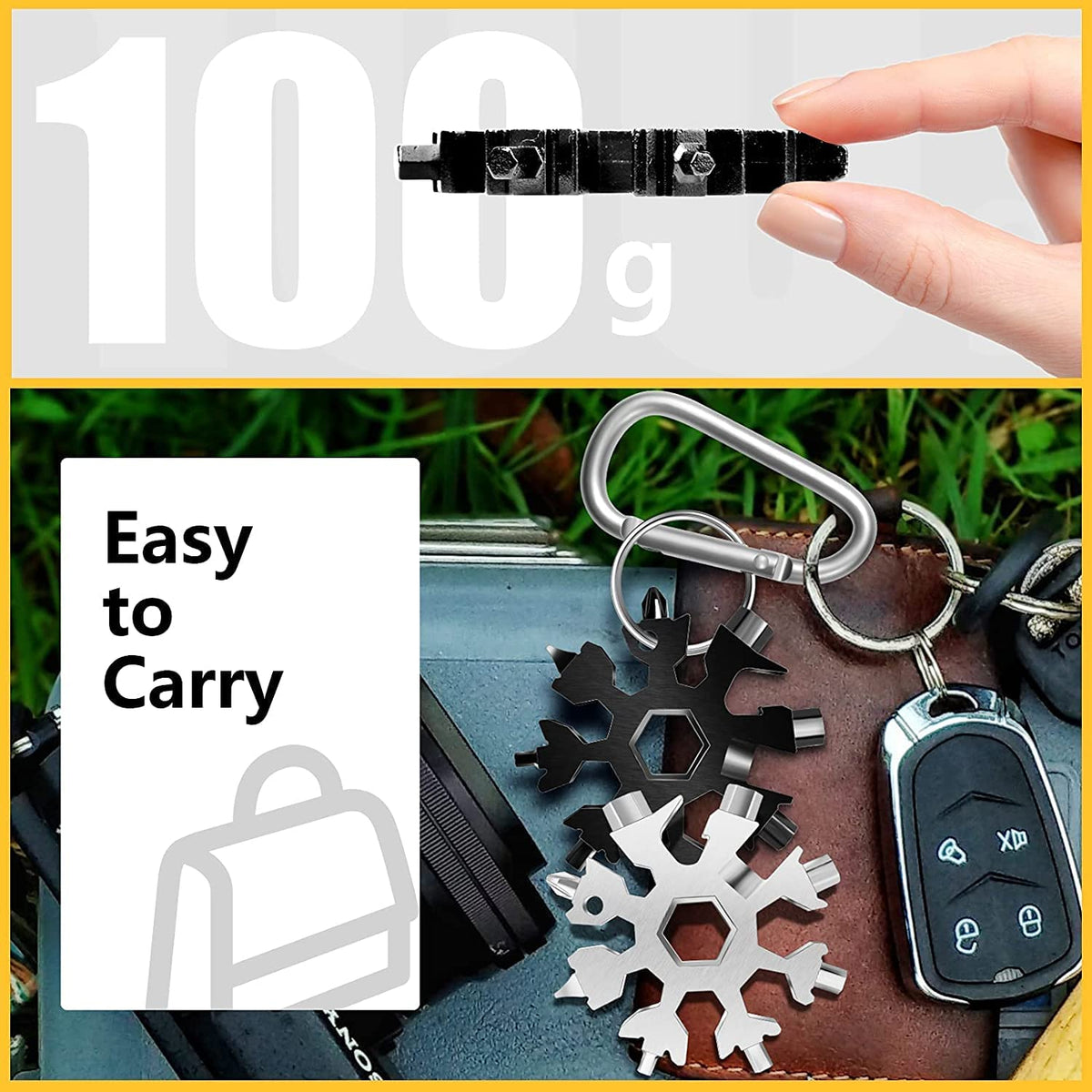 Snowflake Multi-Tool Stainless Steel Snowflake Keychain Tool 18-in-1 Incredible Tool Snowflake Screwdriver Tactical Tool for Outdoor Camping - 20523