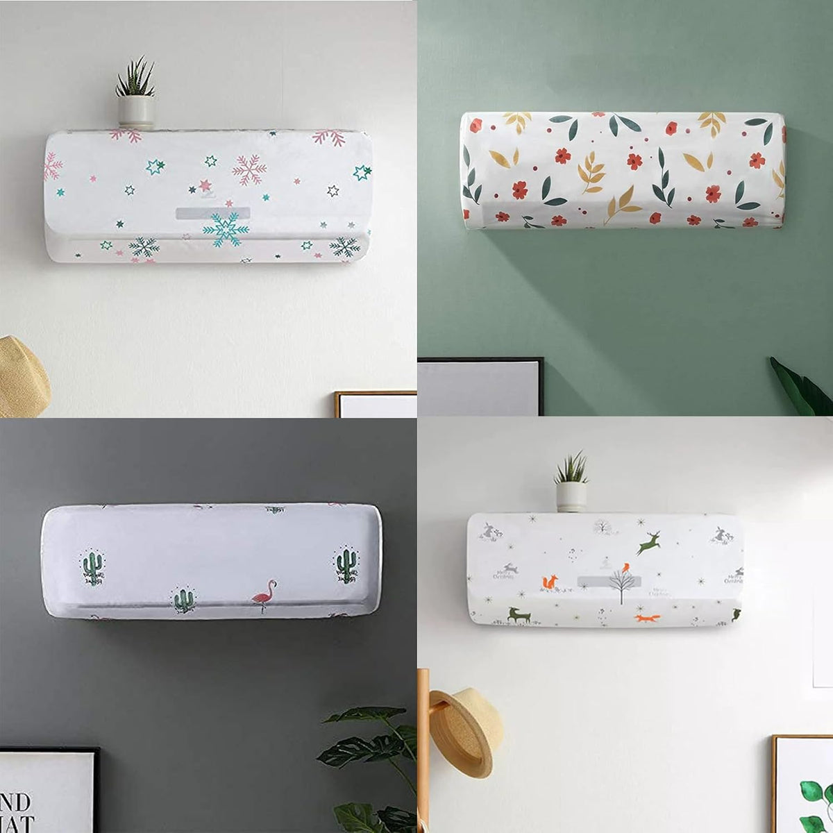Waterproof Air Conditioner Dust Cover for AC  - Dustproof, Stretchable, Multicolor {Size-110*33*31cm} - 21139