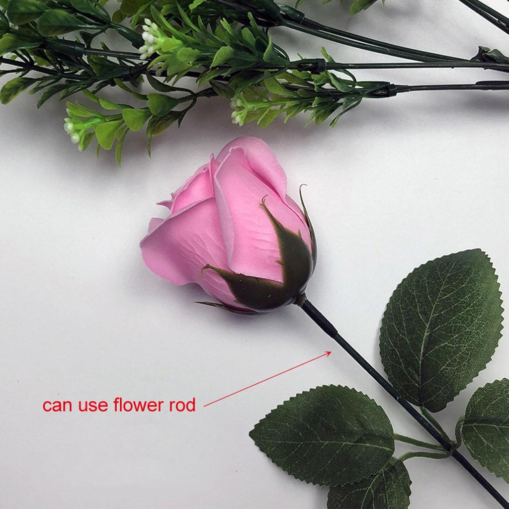 {50 Pcs} Decor Premium Artificial Rose Box  - Ideal for Decoration, Home/Office Decor, Gifts, Crafts, DIY, Bouquets, Cake Decorating {Multicolour} - 10881