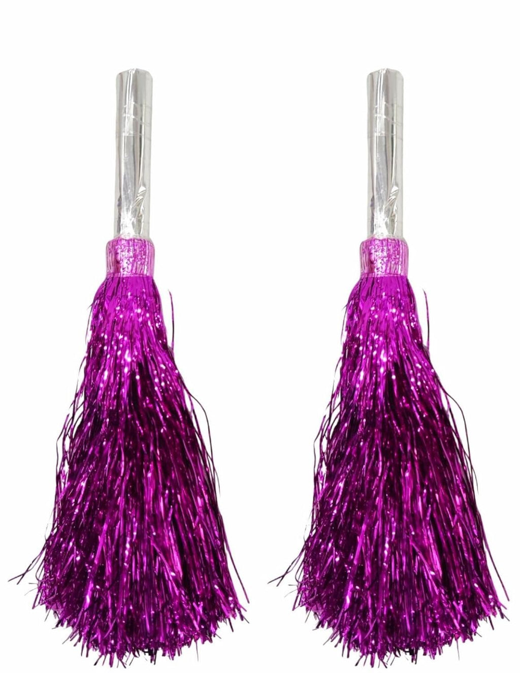 Multicolour Pom Pom with Stick, Cheer Girls Pom Pom for School Annual Day {1 pair} - 20203