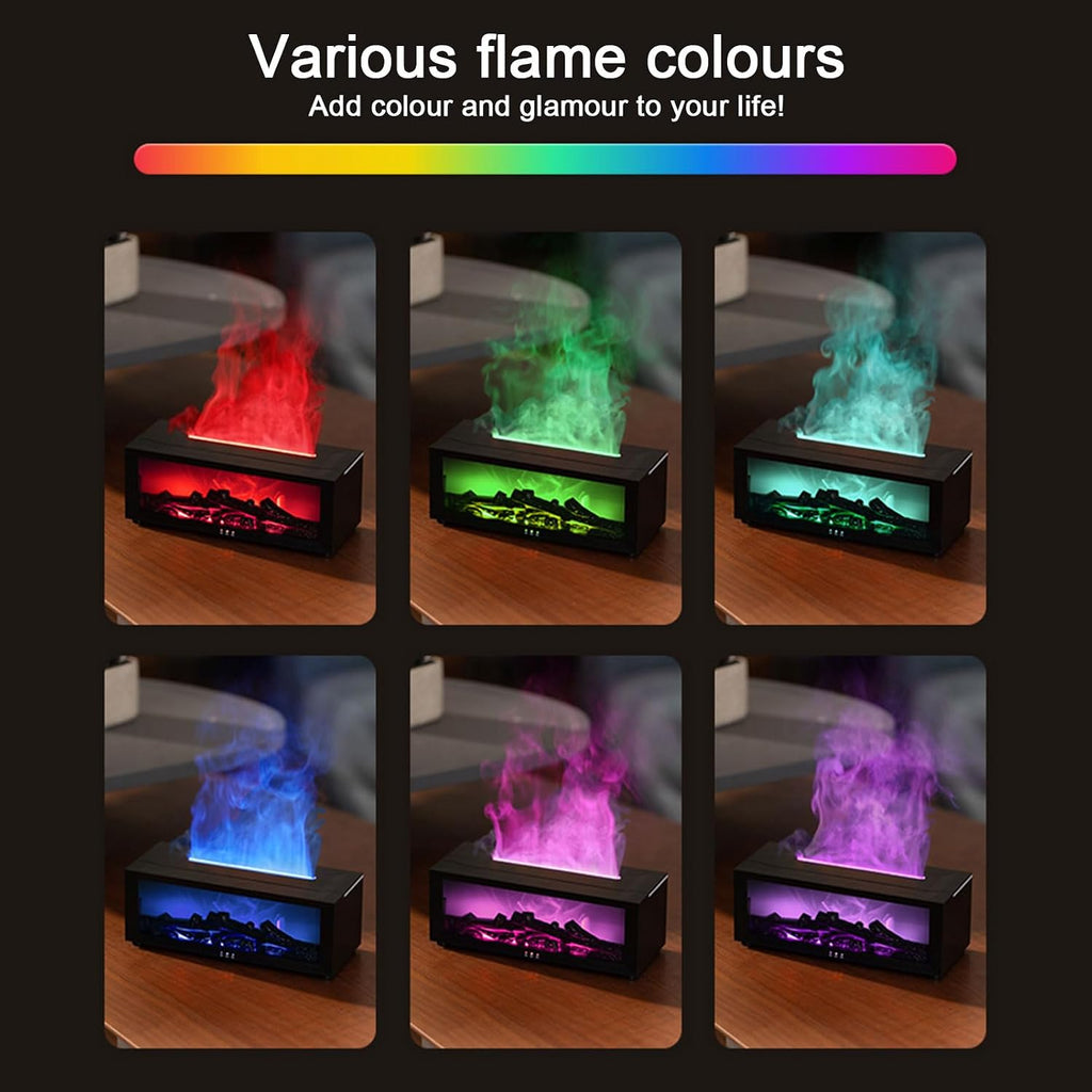 Aroma Diffuser with LED Fireplace, Essential Oil Diffuser with 7 Colors Flame, Humidifier with Remote Control, Scented Oil Diffuser for Room Fragrance - 21310