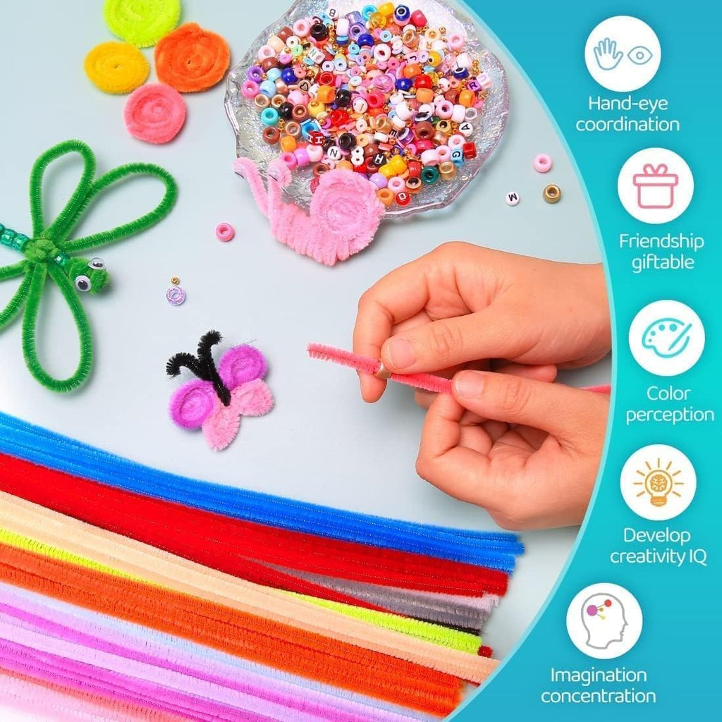 {100 Pcs} Pipe Cleaners Craft,Chenille Stems for DIY Flowers, Limpia Pipas Fluffy Fuzzy Sticks for Gift Wrapping, Party Decorations - 20681