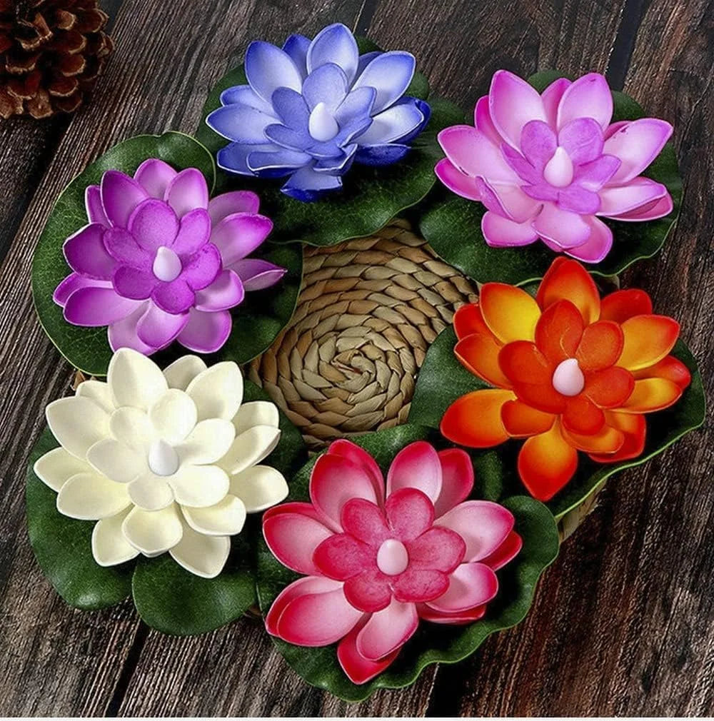 (6 pcs) Smokeless Lotus Flowers Sensor Led Candles - 3015