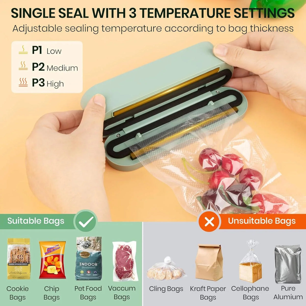 Vacuum Sealer Machine for Packing 3-in-1 Cordless Portable Packaging Machine (Vacuum Sealer Machine) - 11264