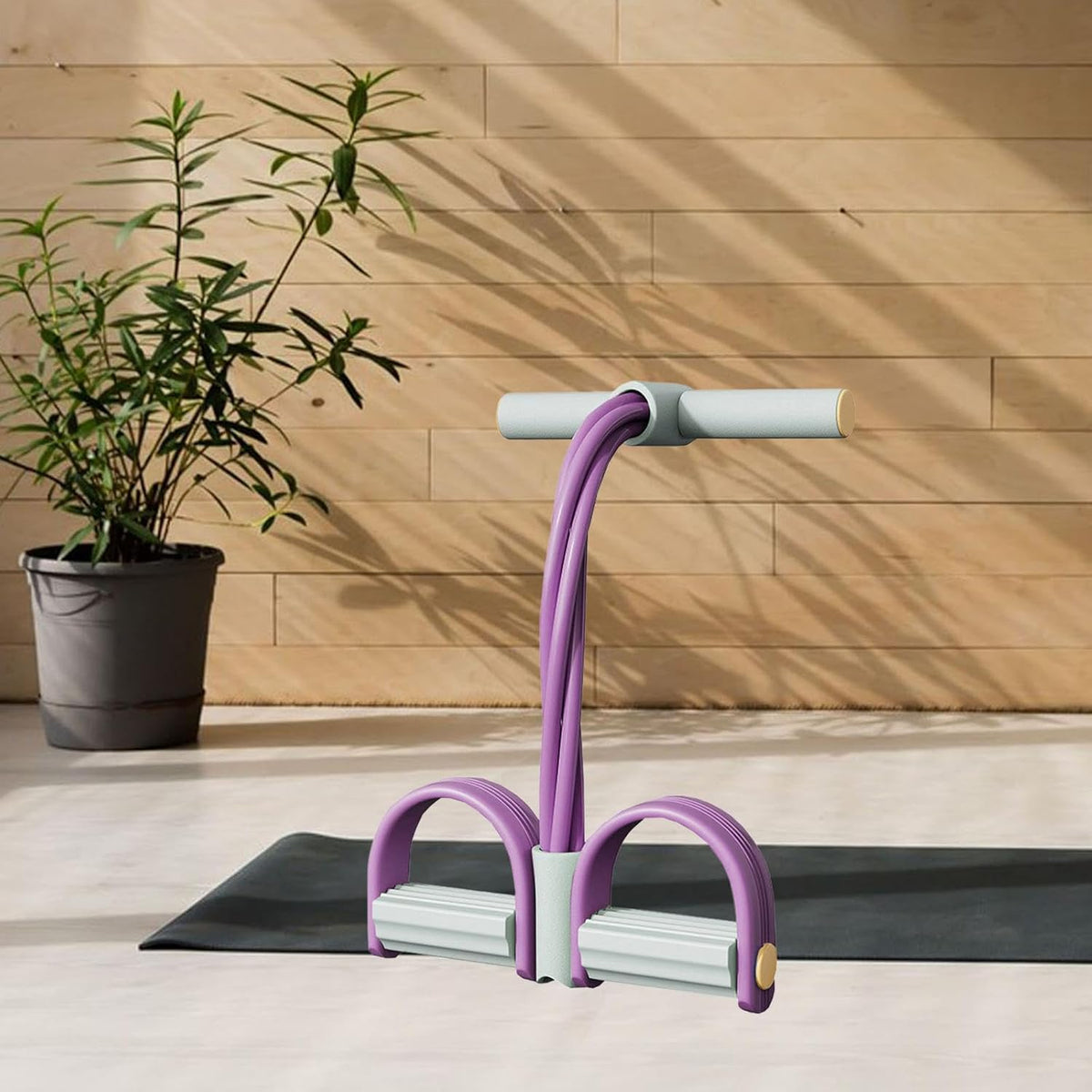 Multifunction Exercise Tension Rope Foot Pedal Resistance Fitness Pull Bands Purple | Fitness, Running & Yoga - 20575