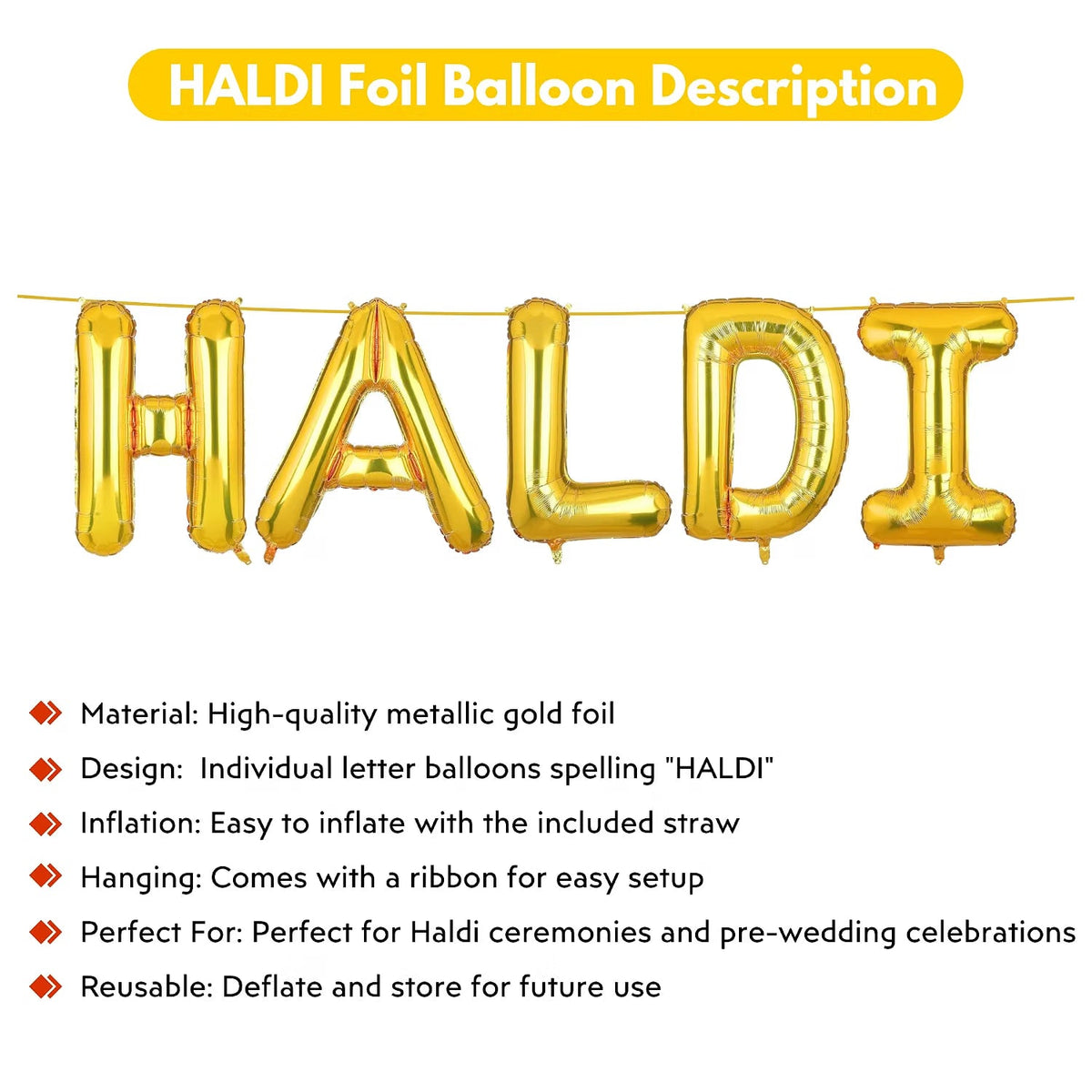 Haldi Foil Balloon Just Party Haldi Theme Foil Balloon - 21259