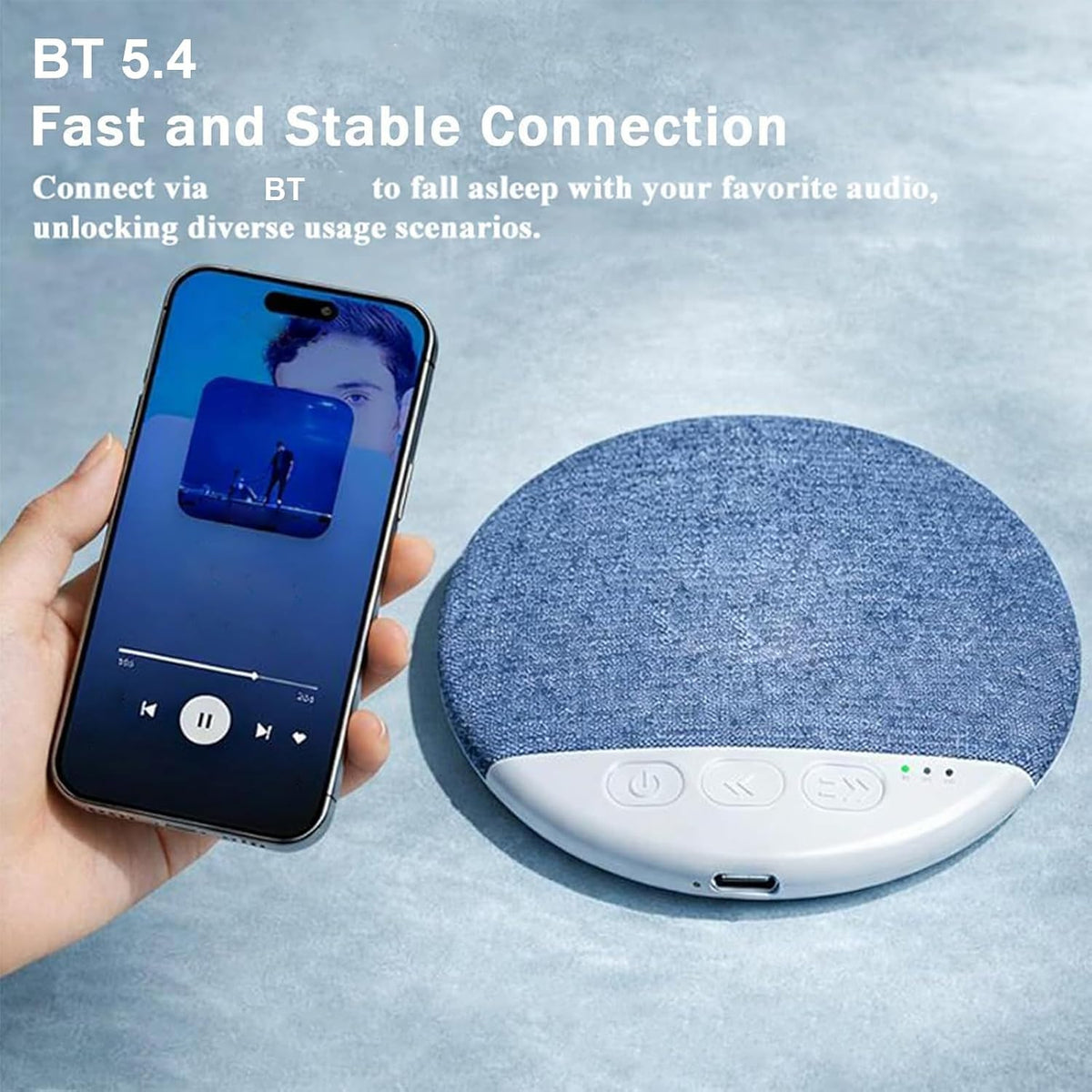 Under Pillow Speaker for Sleeping, Ultra Thin Portable Wireless Bone Conduction Speaker with White Noise, Auto-Off Function, for Side Sleepers Sleep Difficulties - 21305