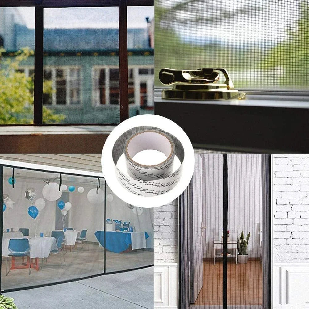 Mosquito Net Patch Repair Tape Self-Adhesive Color Black, Size -2 Meter X 50 MM (Pack of 1), Door Net - 201600
