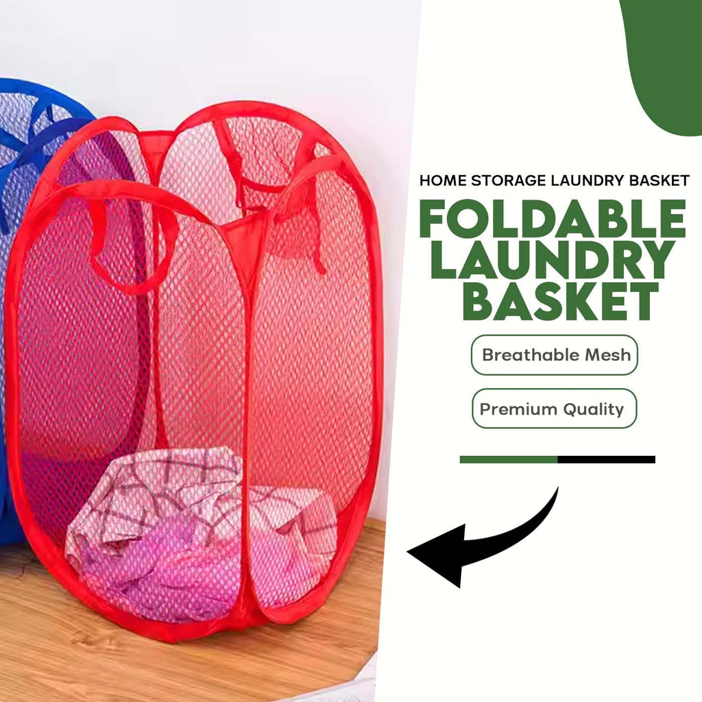 Mesh Laundry Basket| Portable Laundry Bag With Handles |Netted Lightweight Laundry Bag for Home {Multicolor} - 20561