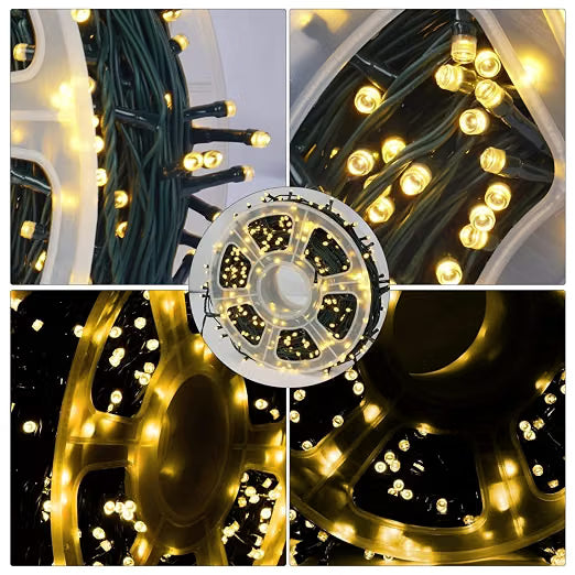 LED String Lights | 196 Warm White Pixel LEDs on Reel | Plug-in Copper Wire Fairy Lights for Diwali, - 21255