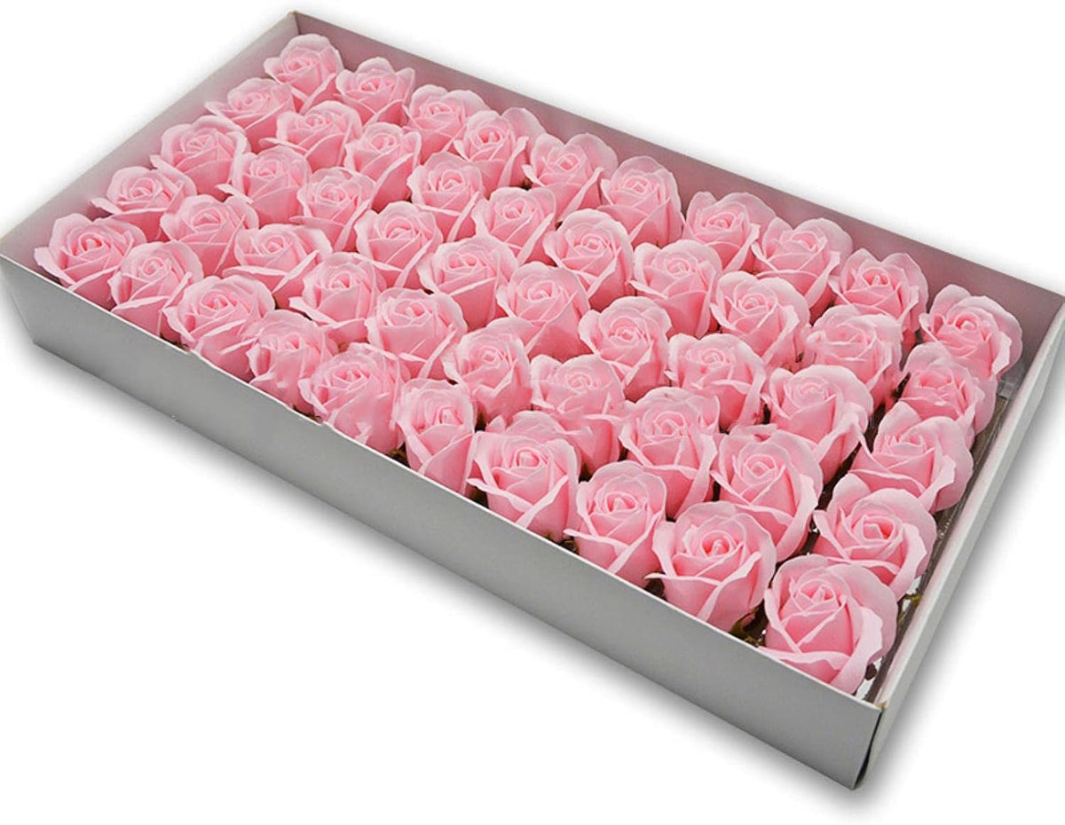 {50 Pcs} Decor Premium Artificial Rose Box  - Ideal for Decoration, Home/Office Decor, Gifts, Crafts, DIY, Bouquets, Cake Decorating {Multicolour} - 10881