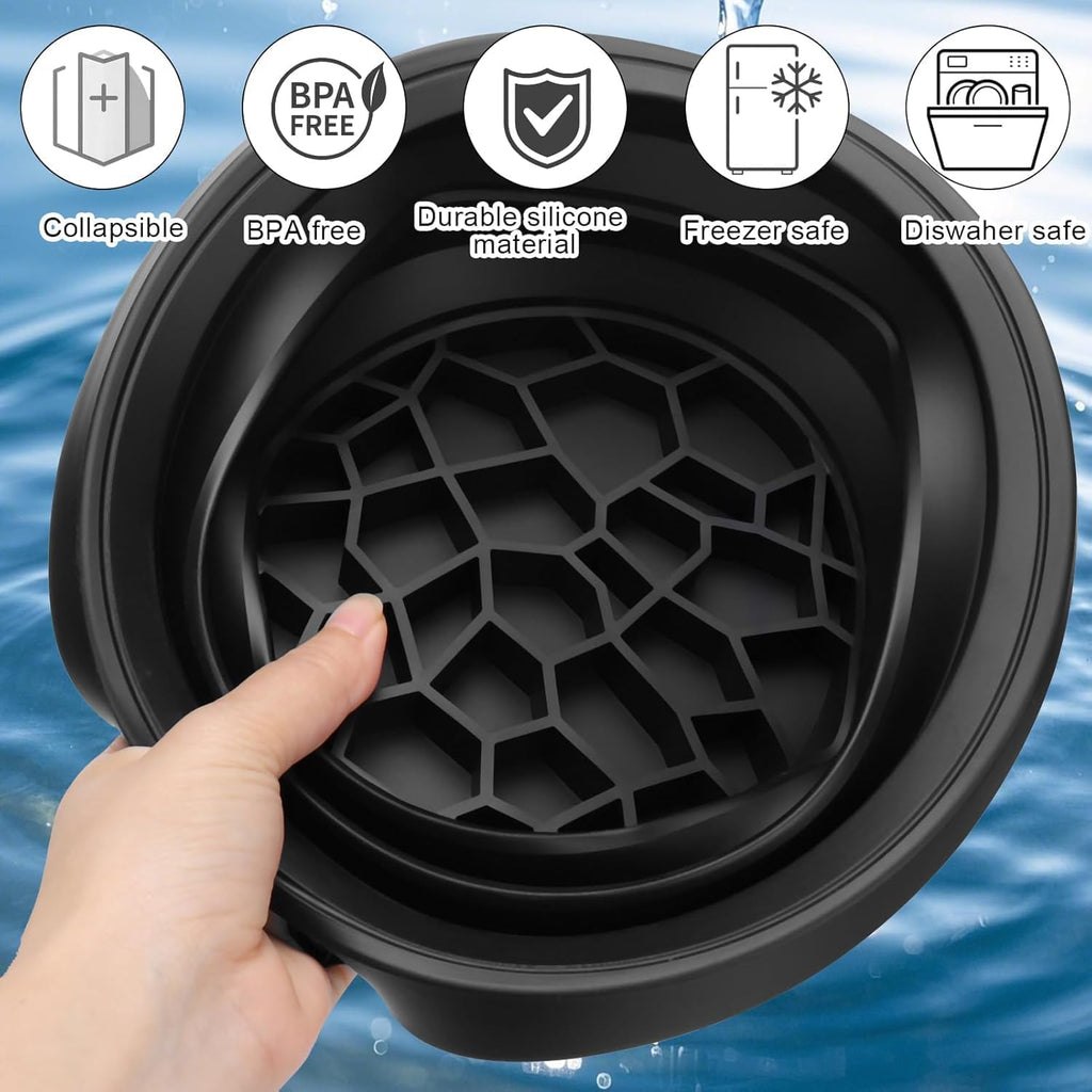 Face Bowl for Ice with Built-in Ice Tray – Collapsible Silicone Facial Ice Bath Bowl for Cold Plunge Therapy - 20577