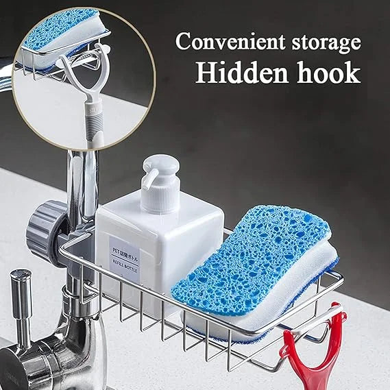 Kitchen Sink Stainless Steel Hanging Faucet Drain Rack - 10056