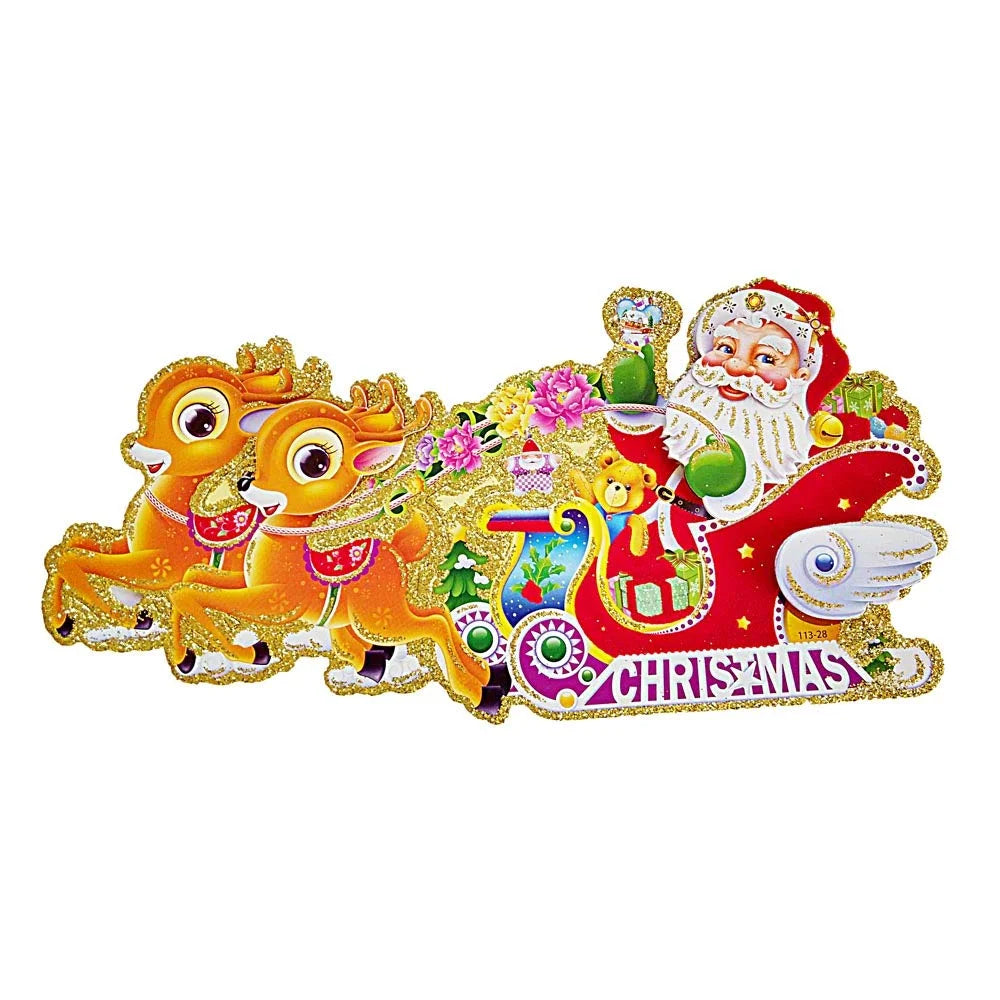 – 3d Merry Christmas Glitter Santa 30 cm - 8070