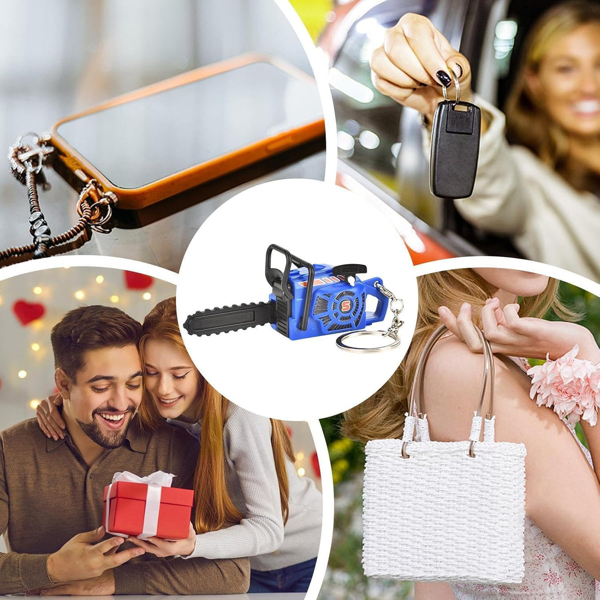 Creativity Plastic Electric Saw Keychain Realistic Handheld {Random Color} - 20704