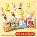 [ pack of 24 }Cute Cartoon Mini Keychain Blind Box Plastic Keychain Pendants Toys Dolls {Random Design } - 20165