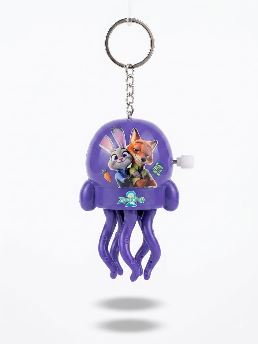 Cute Cartoon Wind-Up Keychain Toy Random character (Multicolour) - 21049