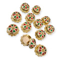 Kumkum Container Set of 12 | Haldi Kumkum Golden Box for Gift - 11341