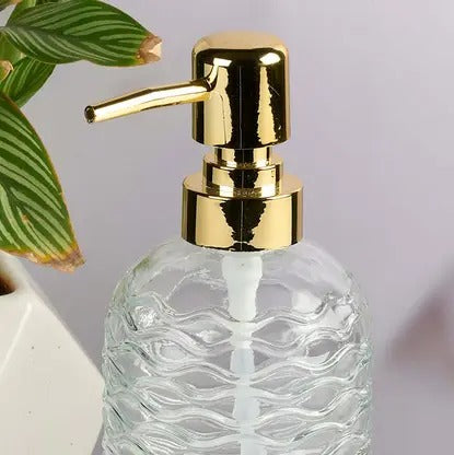 Clear Glass Soap Dispenser, Liquid Hand Soap Dispenser Bottle with Pump for Bathroom, Wash Basin, Handwash Liquid Bottle {Multicolour} - 11135