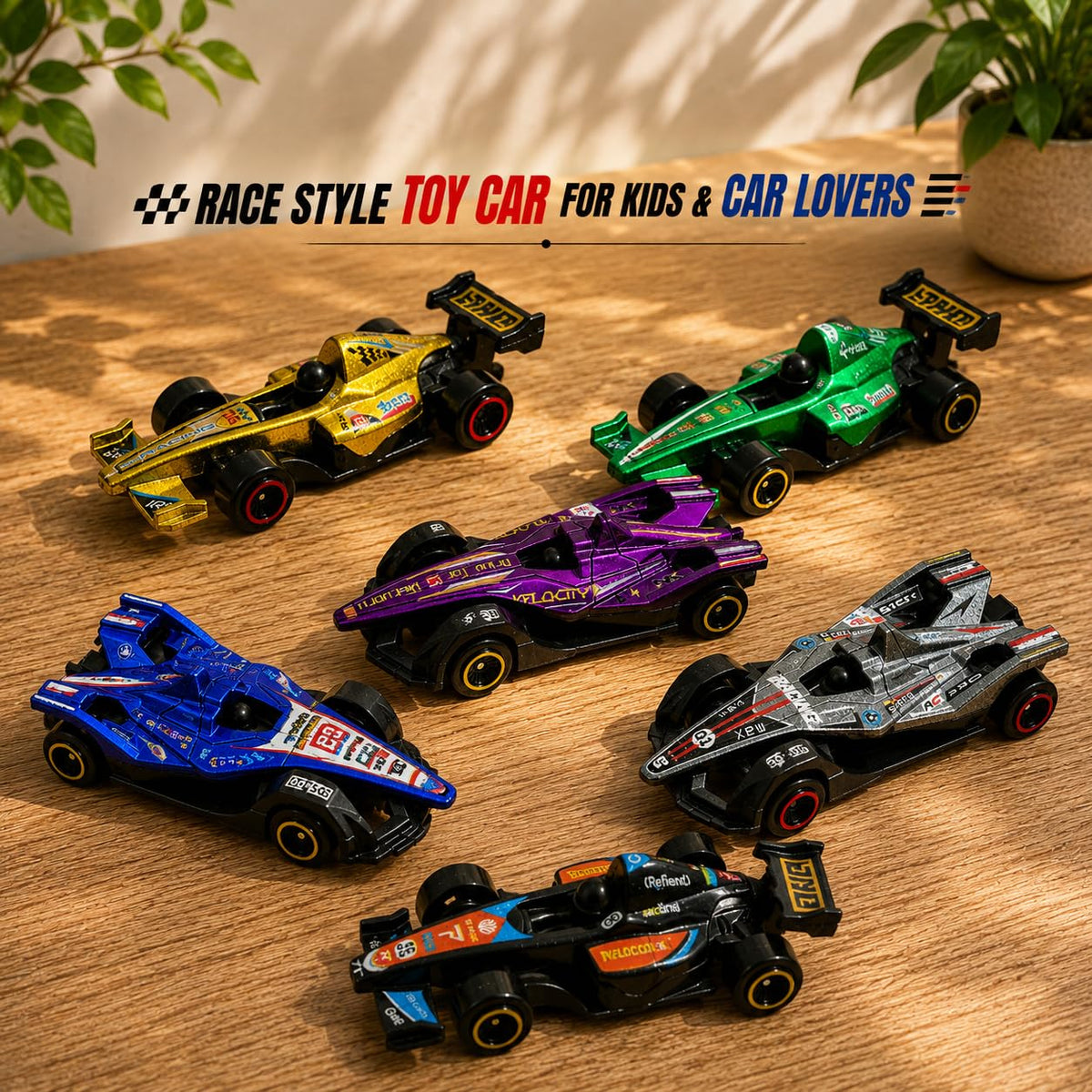 Premium Die Cast Toy Racing Car for Kids, Formula Style Alloy Metal Model with Realistic Open Wheel Design, Gift for Boys and Car Collectors - 64222