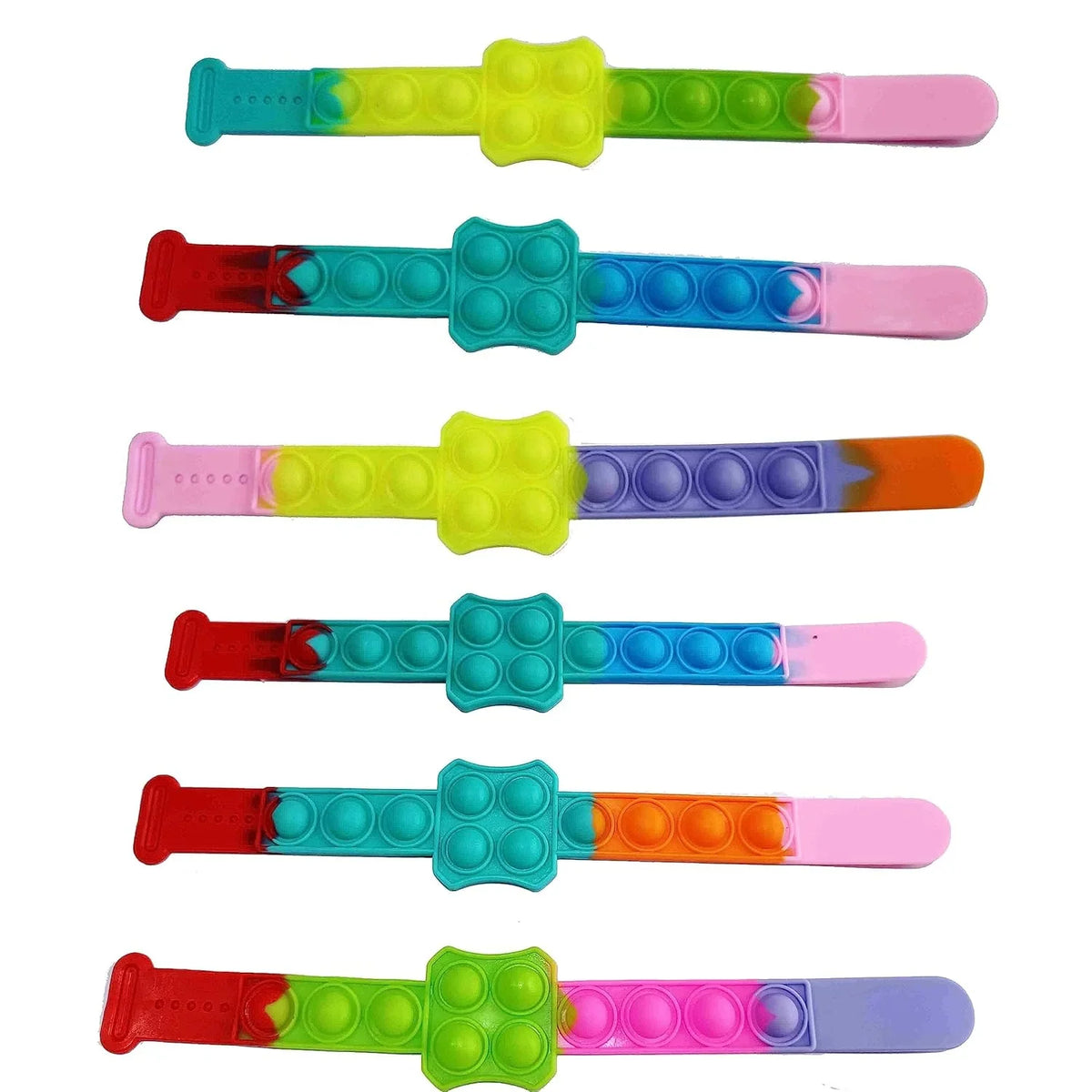 Pop It Friendship Bands Wrist Bands Bracelets Rainbow Colour Random Design - 10807