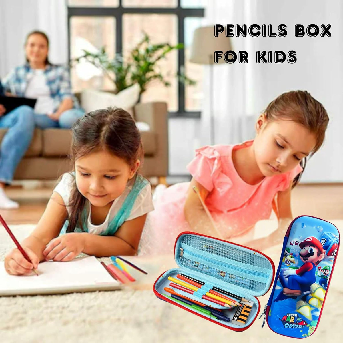 3D Super Hero Pen Pencil Case 1Pc with Large Capacity,Trendy Geometry Pencils Box for Kids {Random Design} - 20744