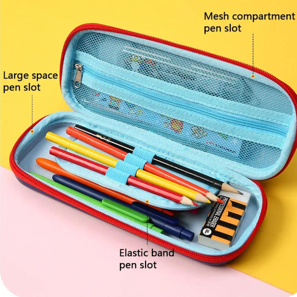3D Super Hero Pen Pencil Case 1Pc with Large Capacity,Trendy Geometry Pencils Box for Kids {Random Design} - 20744