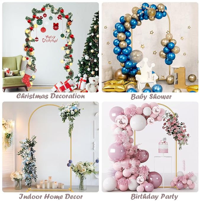 Metal Arch Backdrop Stand Gold Wedding Balloon Frame Pergola Arbor 4ft. - 21081
