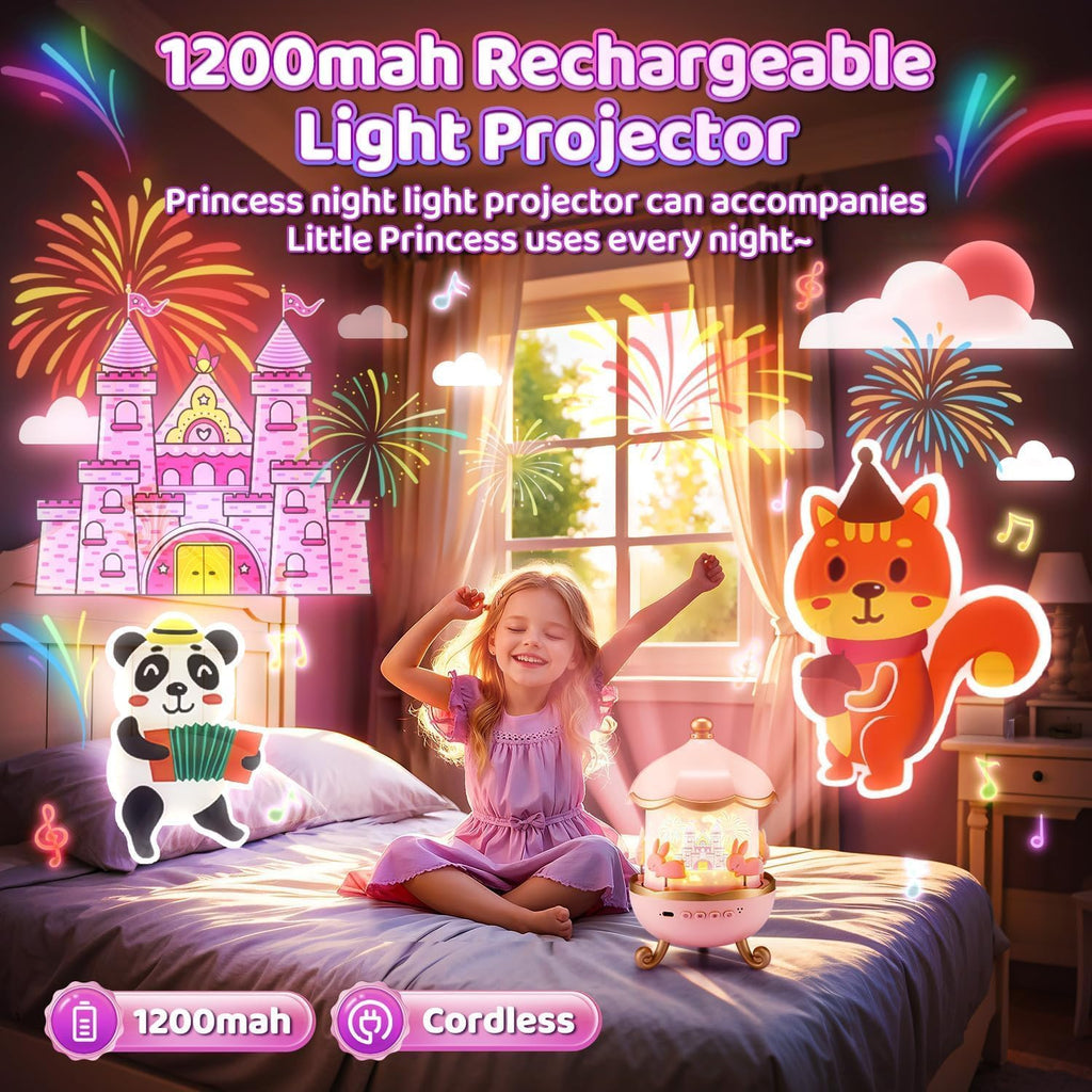 E11 Rotating Bunny Night Light, Night Lamp Star Projector