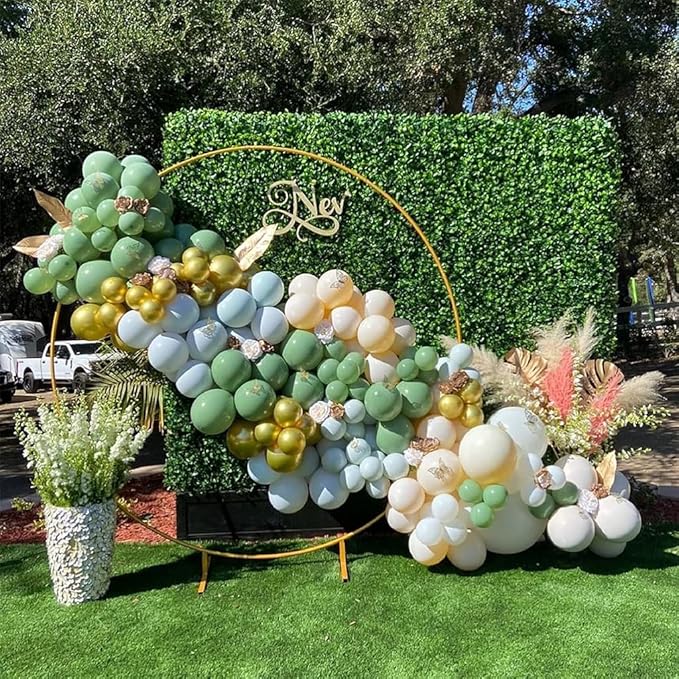 Round Balloon Arch Stand 4ft. Gold Decoration Backdrop Frame - 21082