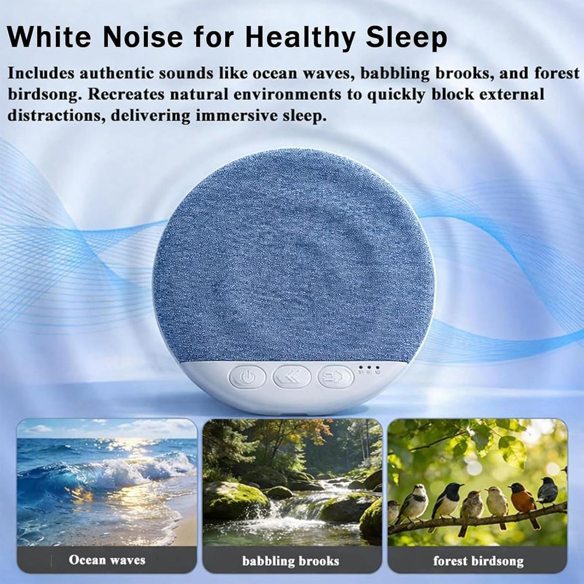 Under Pillow Speaker for Sleeping, Ultra Thin Portable Wireless Bone Conduction Speaker with White Noise, Auto-Off Function, for Side Sleepers Sleep Difficulties - 21305