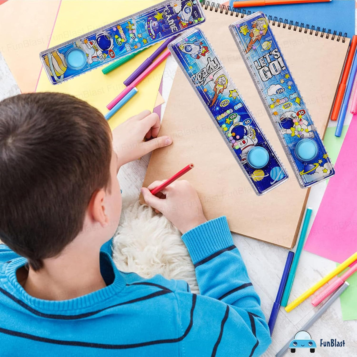 FunBlast Scale Ruler for Kids – 20 Cm Long Scales with Ball Game & Puzzle for Kid, Scales Ruler Set for Students, Stationary Gifts for Kid {Random Design} - 20943