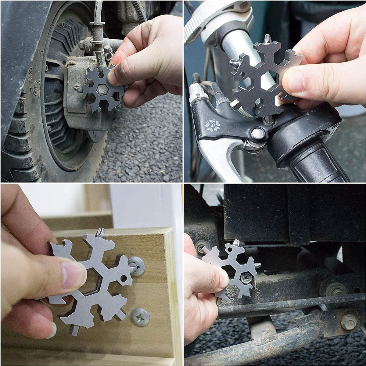 Snowflake Multi-Tool Stainless Steel Snowflake Keychain Tool 18-in-1 Incredible Tool Snowflake Screwdriver Tactical Tool for Outdoor Camping - 20523