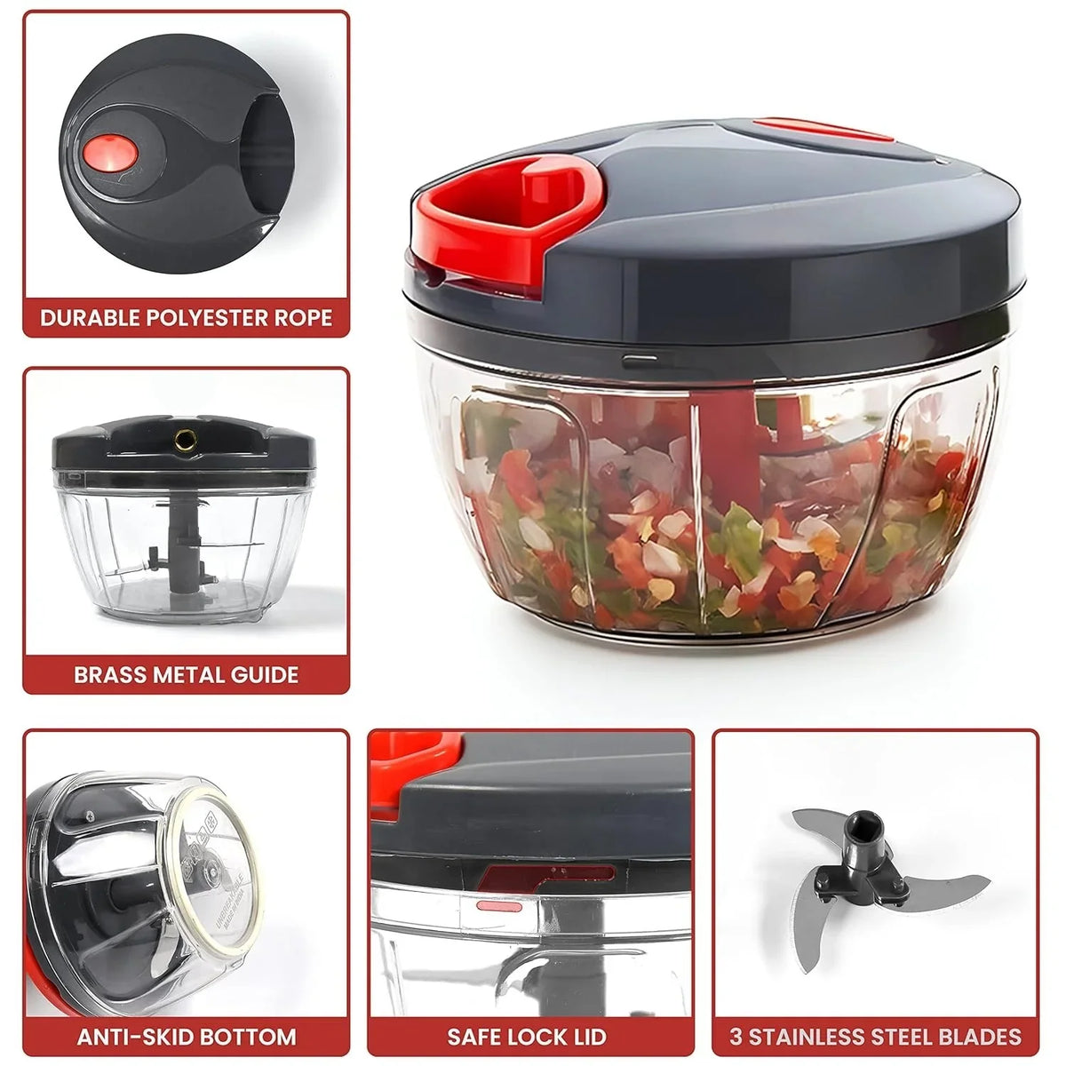 Vegetable Chopper for Kitchen {Random Colour} 550 ml - 11304